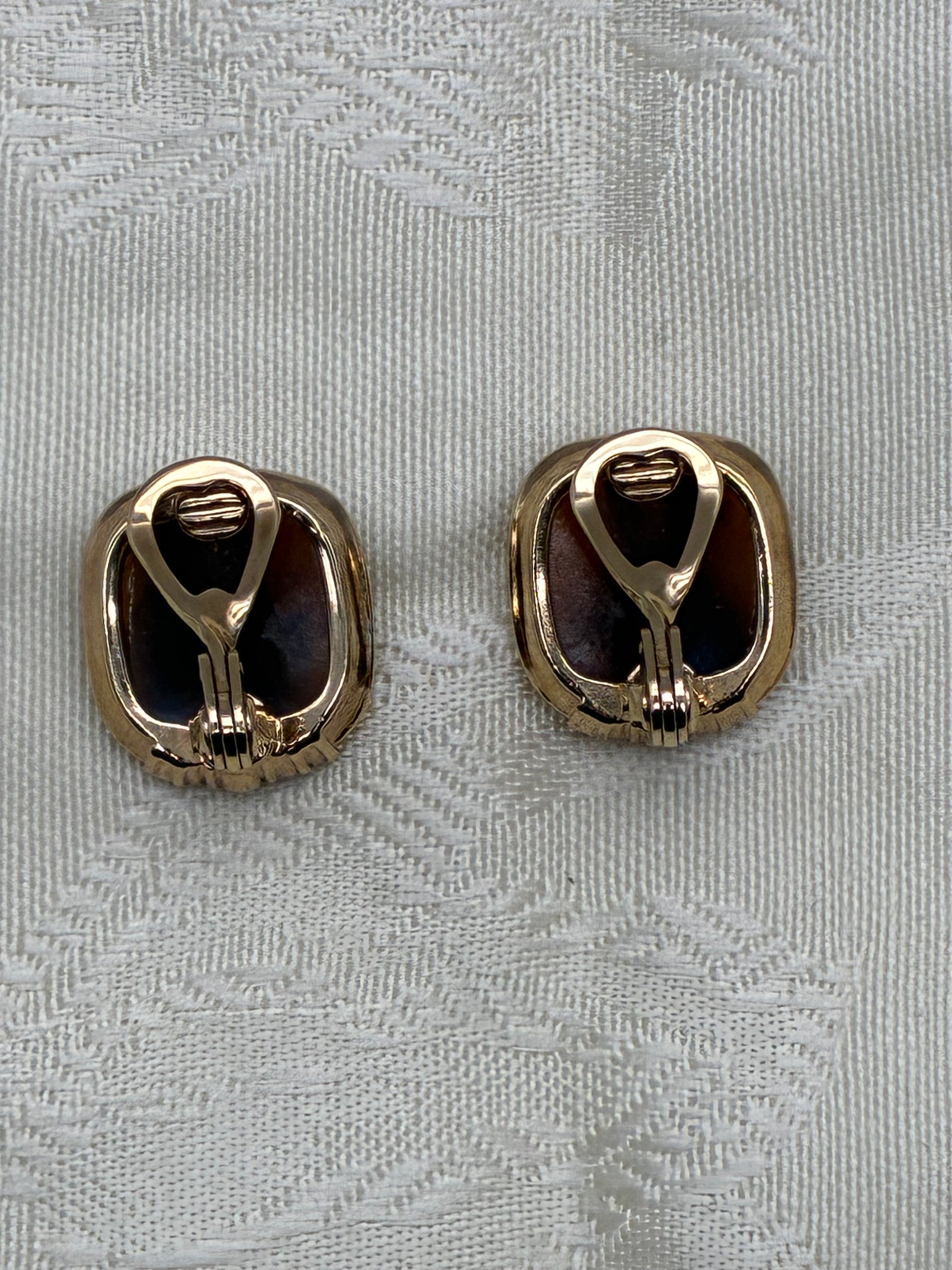 Vintage Clip-On Stone Earrings