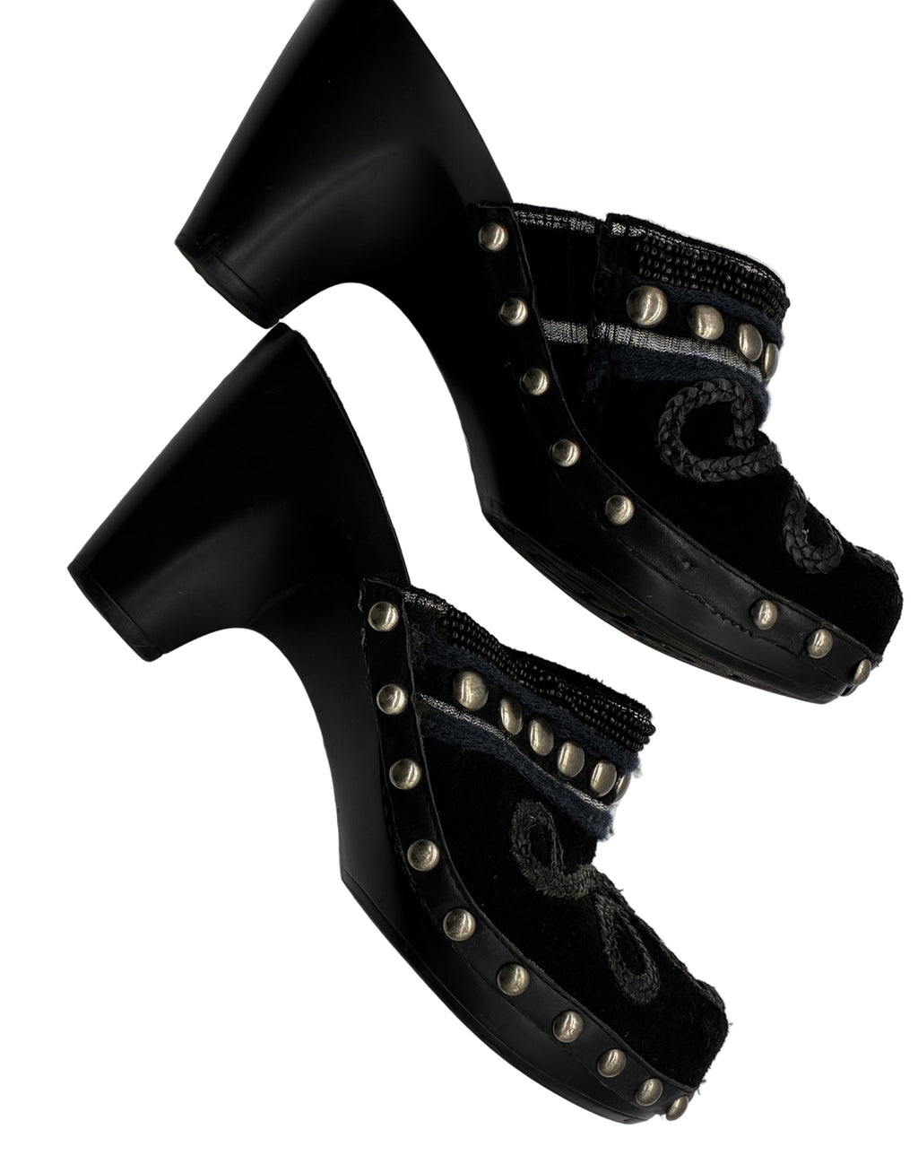 Y2K Suede Platform Clogs