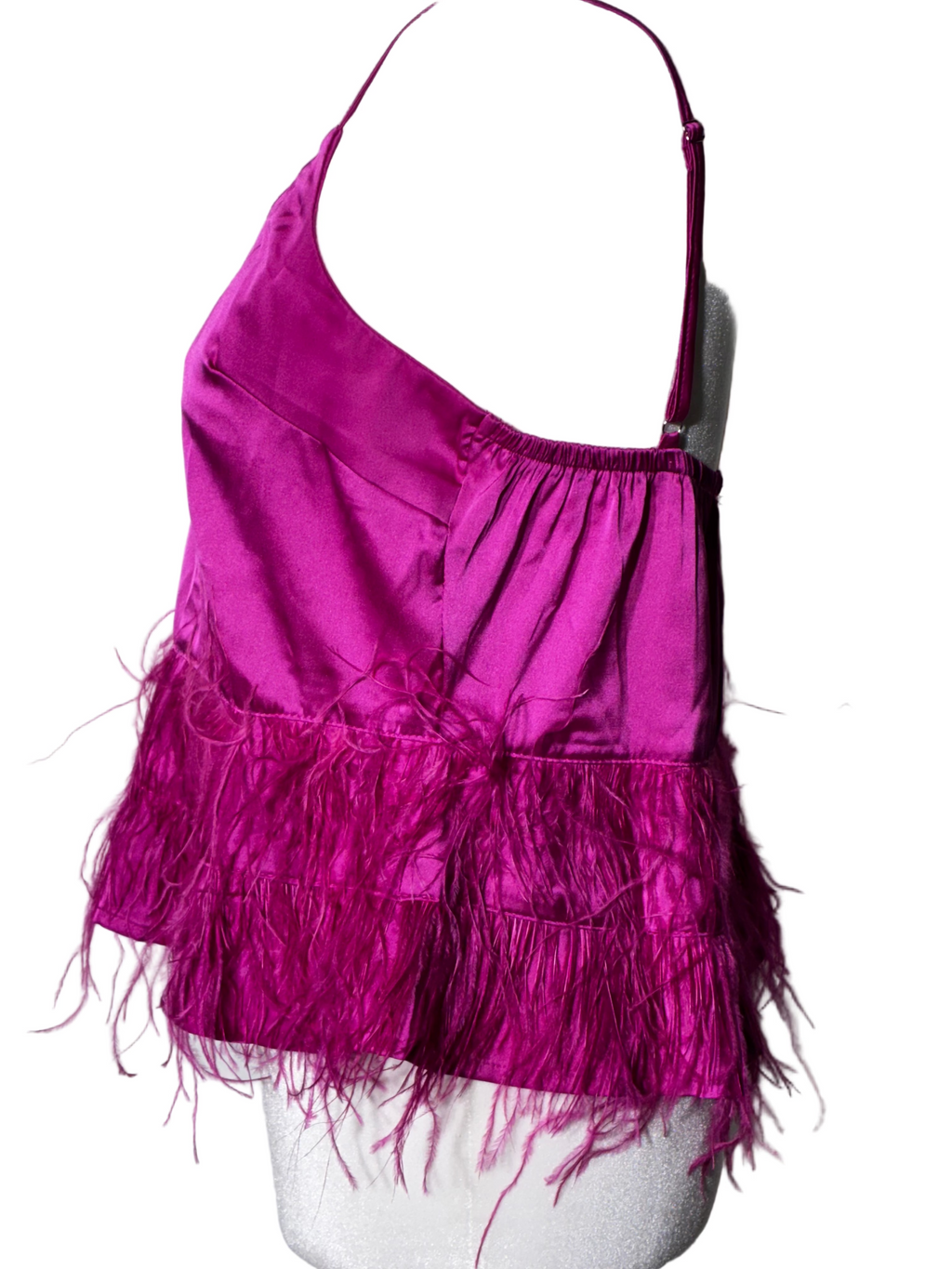 Contemporary -Pink Feather Trim Tank
