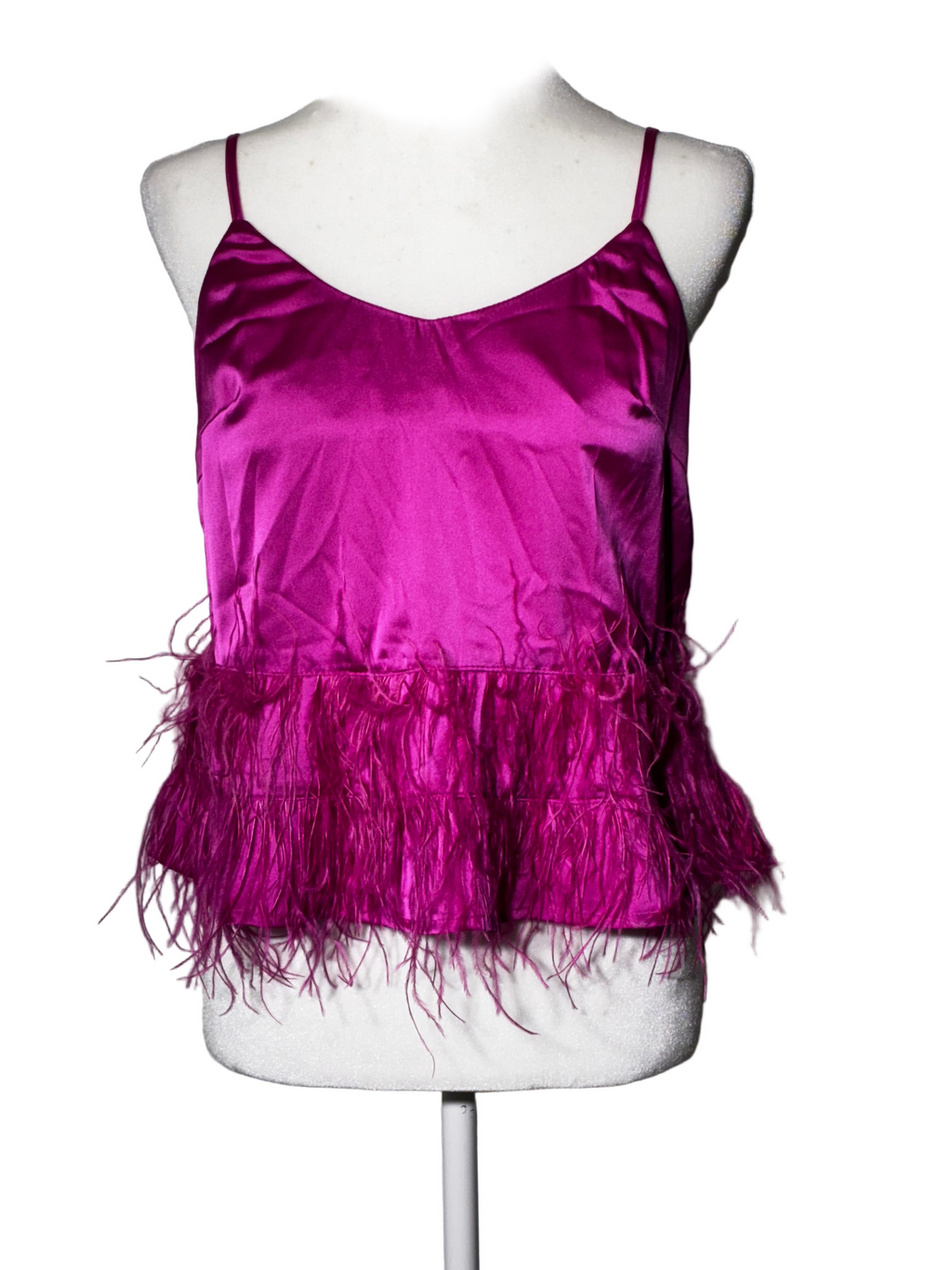 Contemporary -Pink Feather Trim Tank