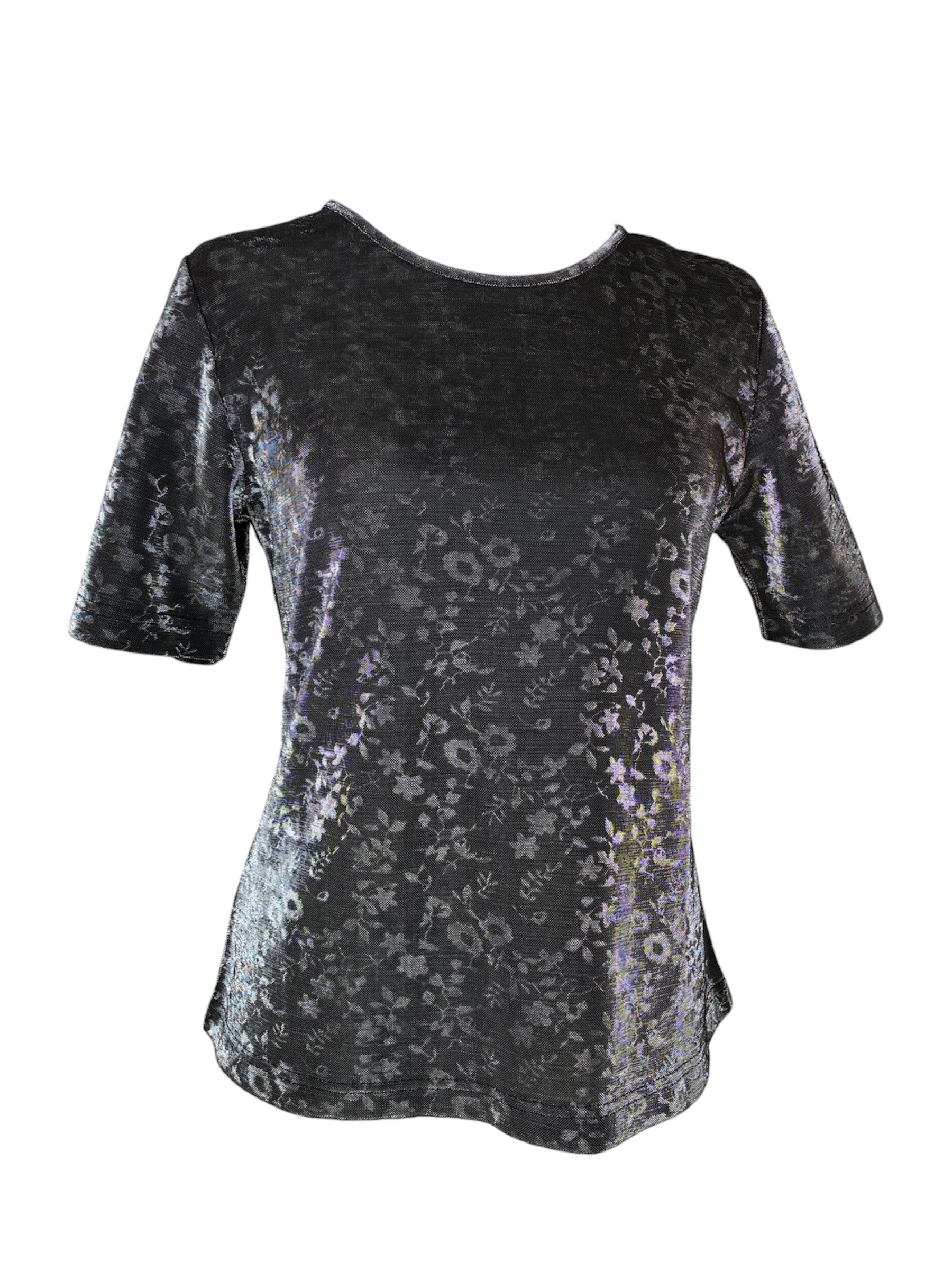 Vintage Metallic Floral Top by Pluslibre