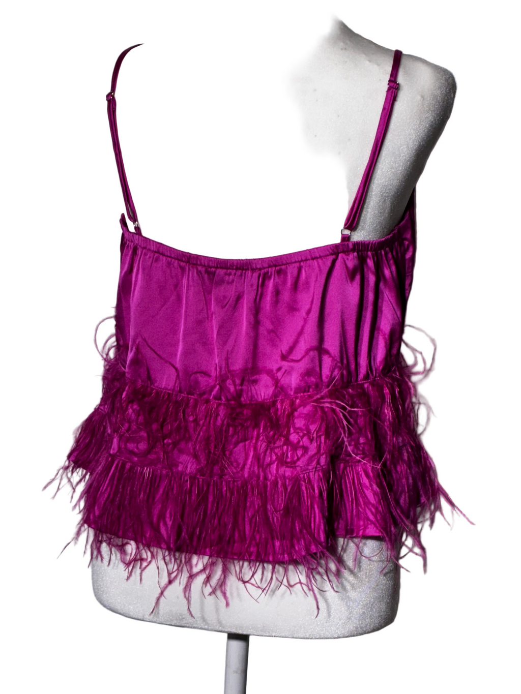 Contemporary -Pink Feather Trim Tank