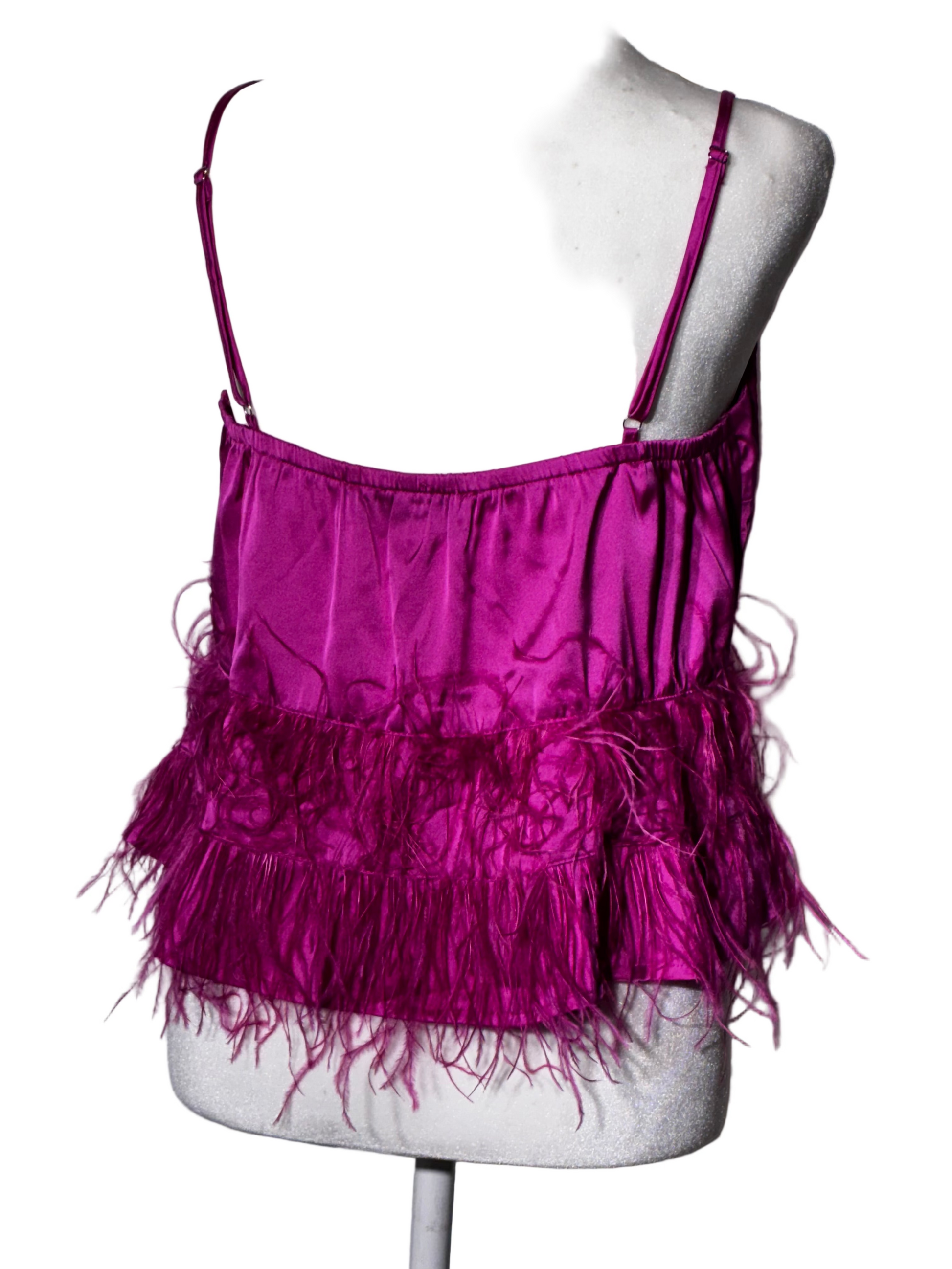 Contemporary -Pink Feather Trim Tank