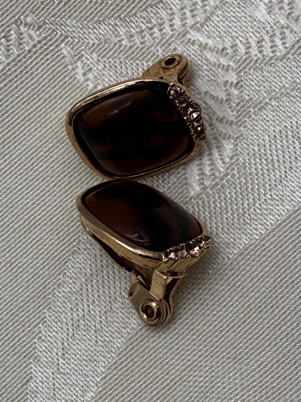 Vintage Clip-On Stone Earrings