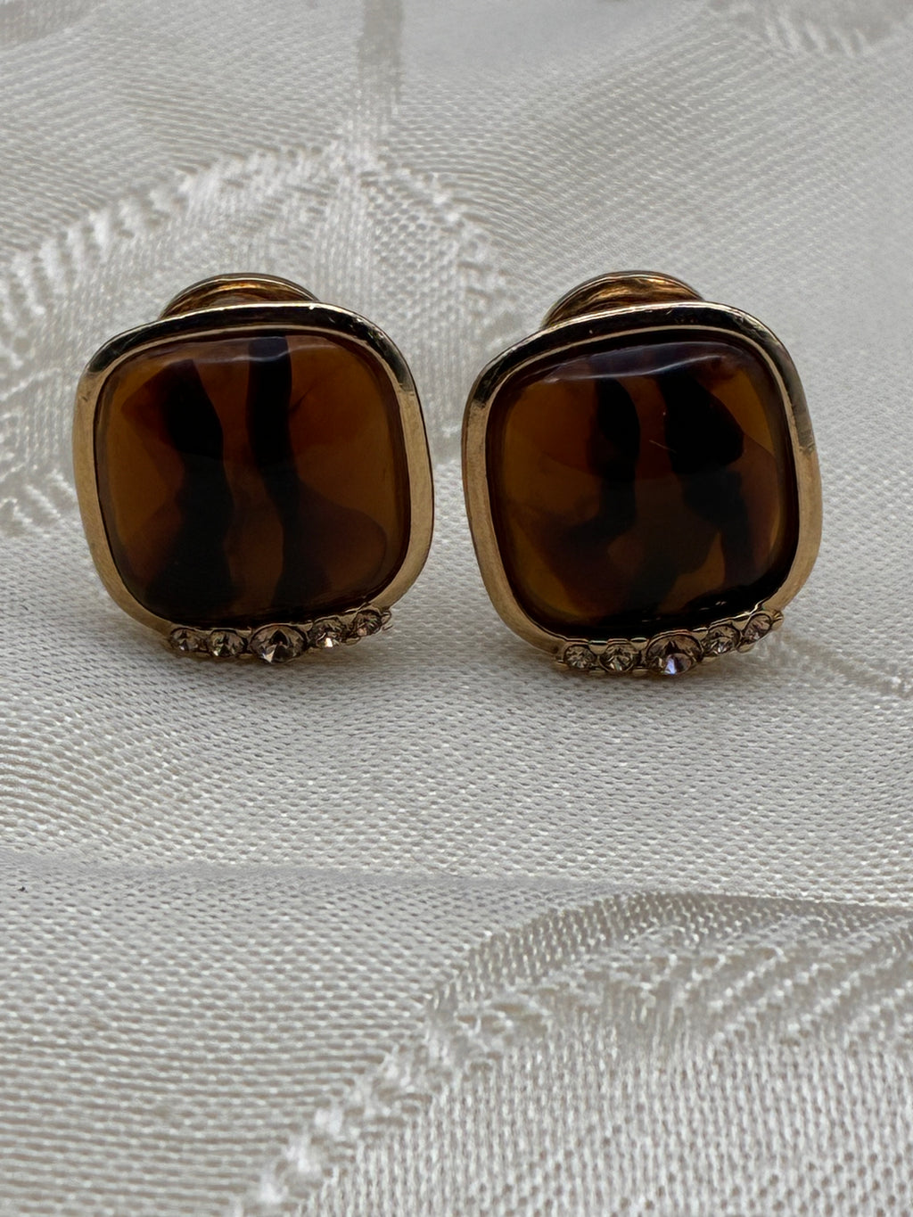 Vintage Clip-On Stone Earrings