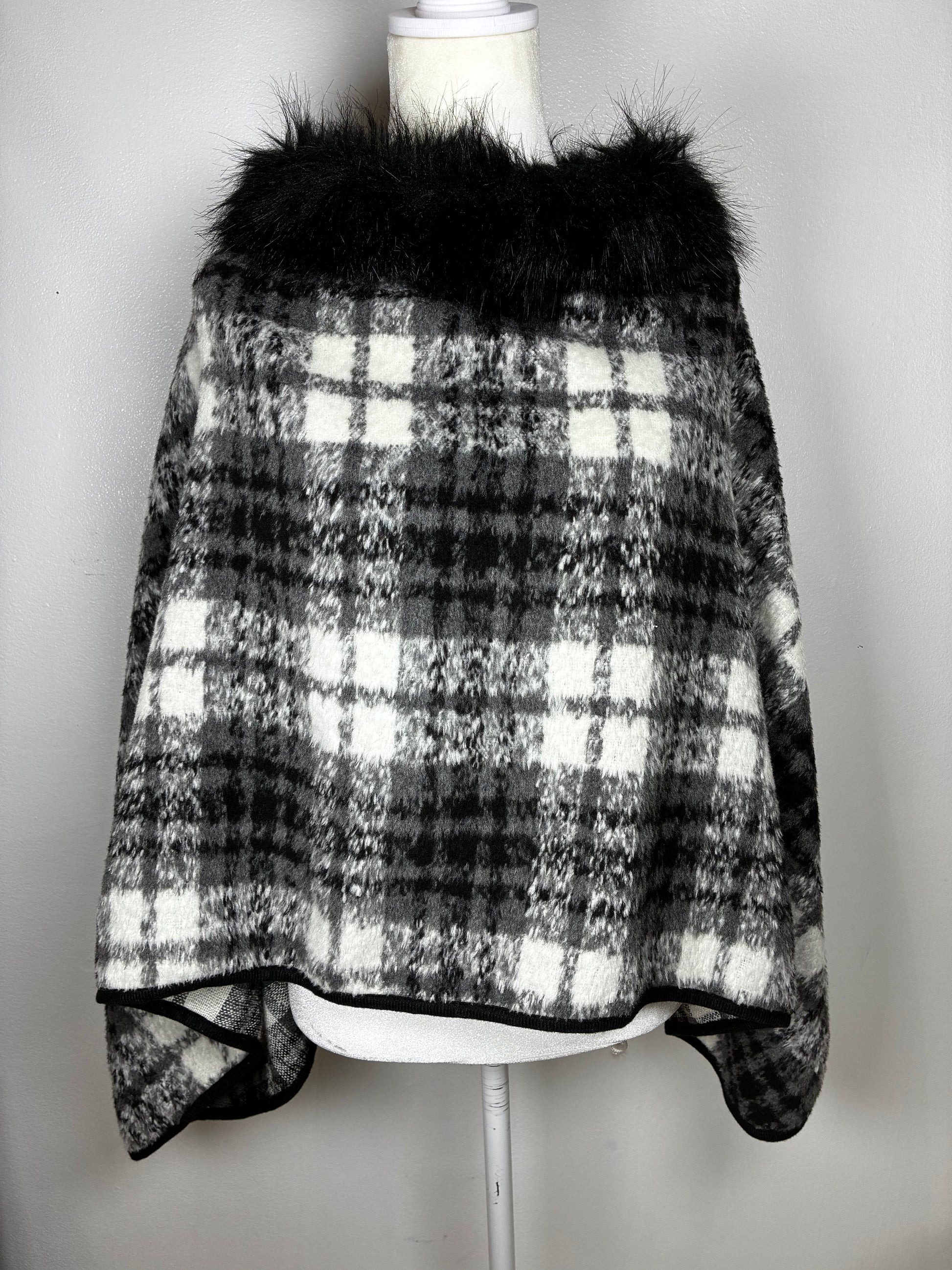 Faux Fur Poncho