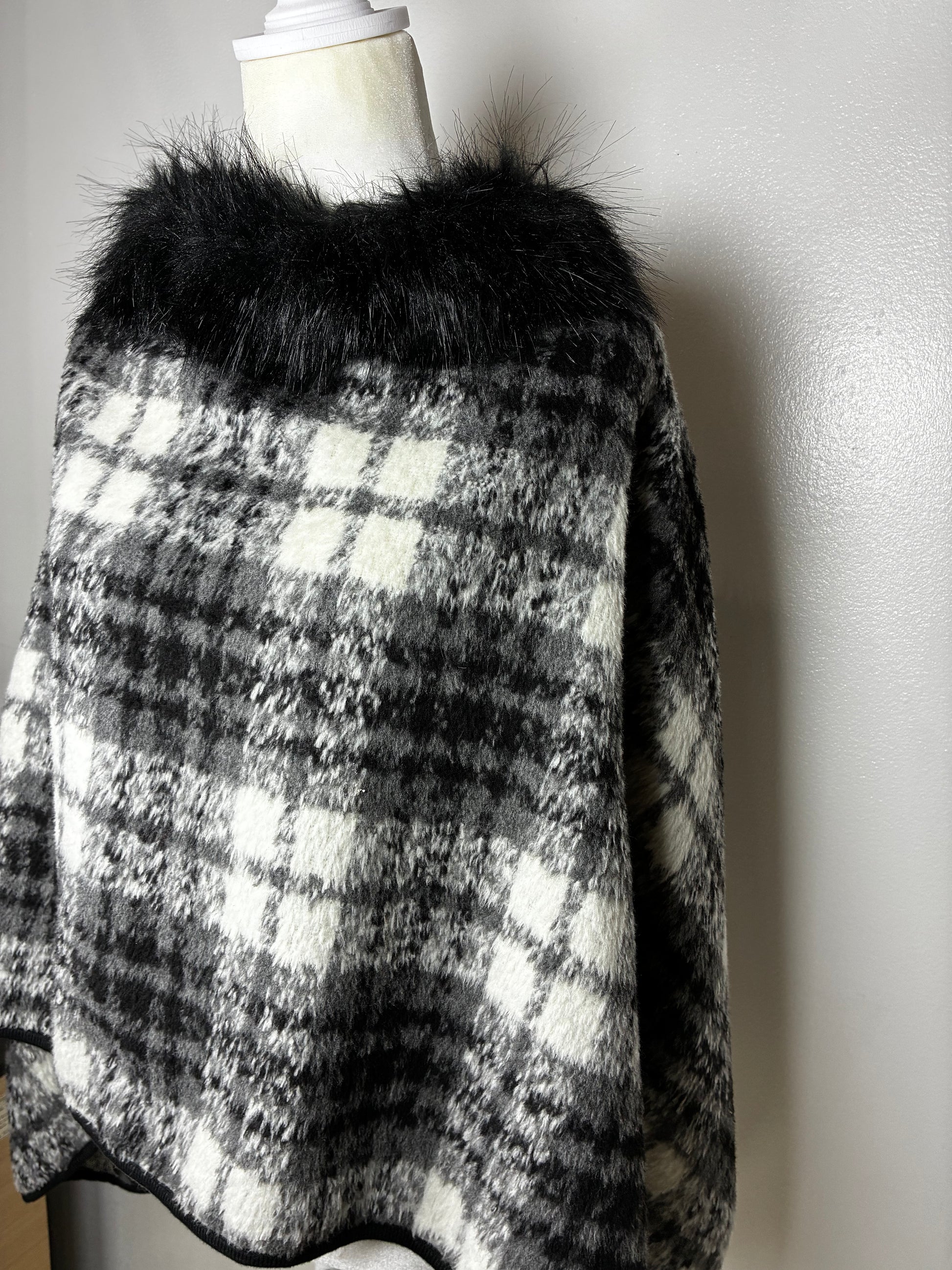 Faux Fur Poncho