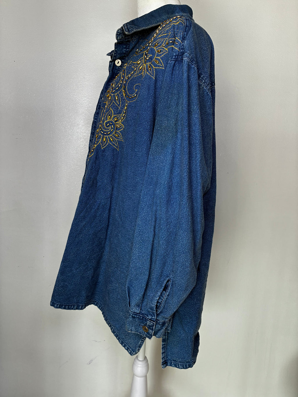 Vintage beaded denim top by Club Z Denim