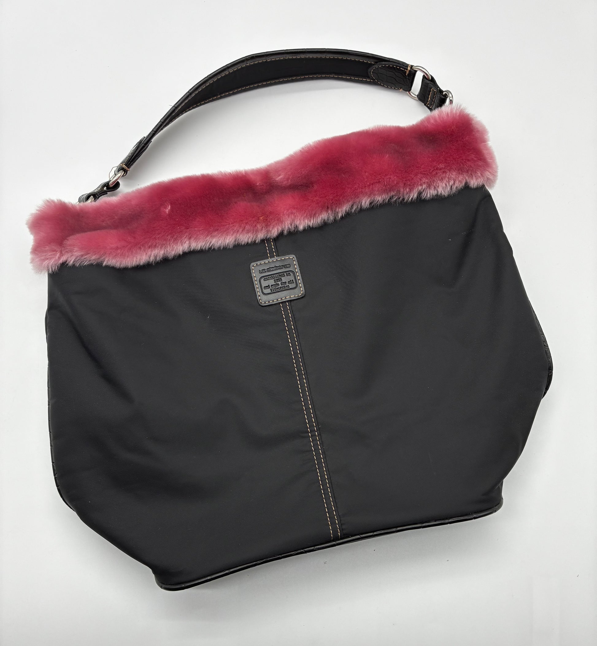 Faux Fur Trim Handbag by Liz Claiborne