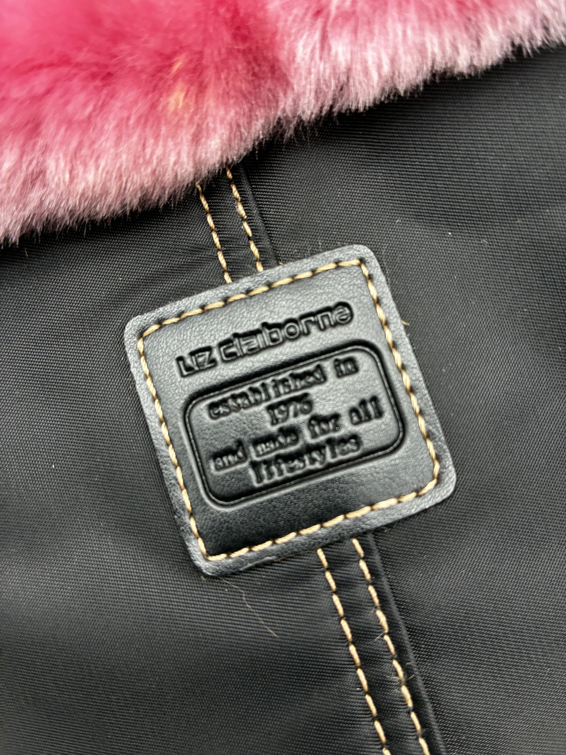 Faux Fur Trim Handbag by Liz Claiborne