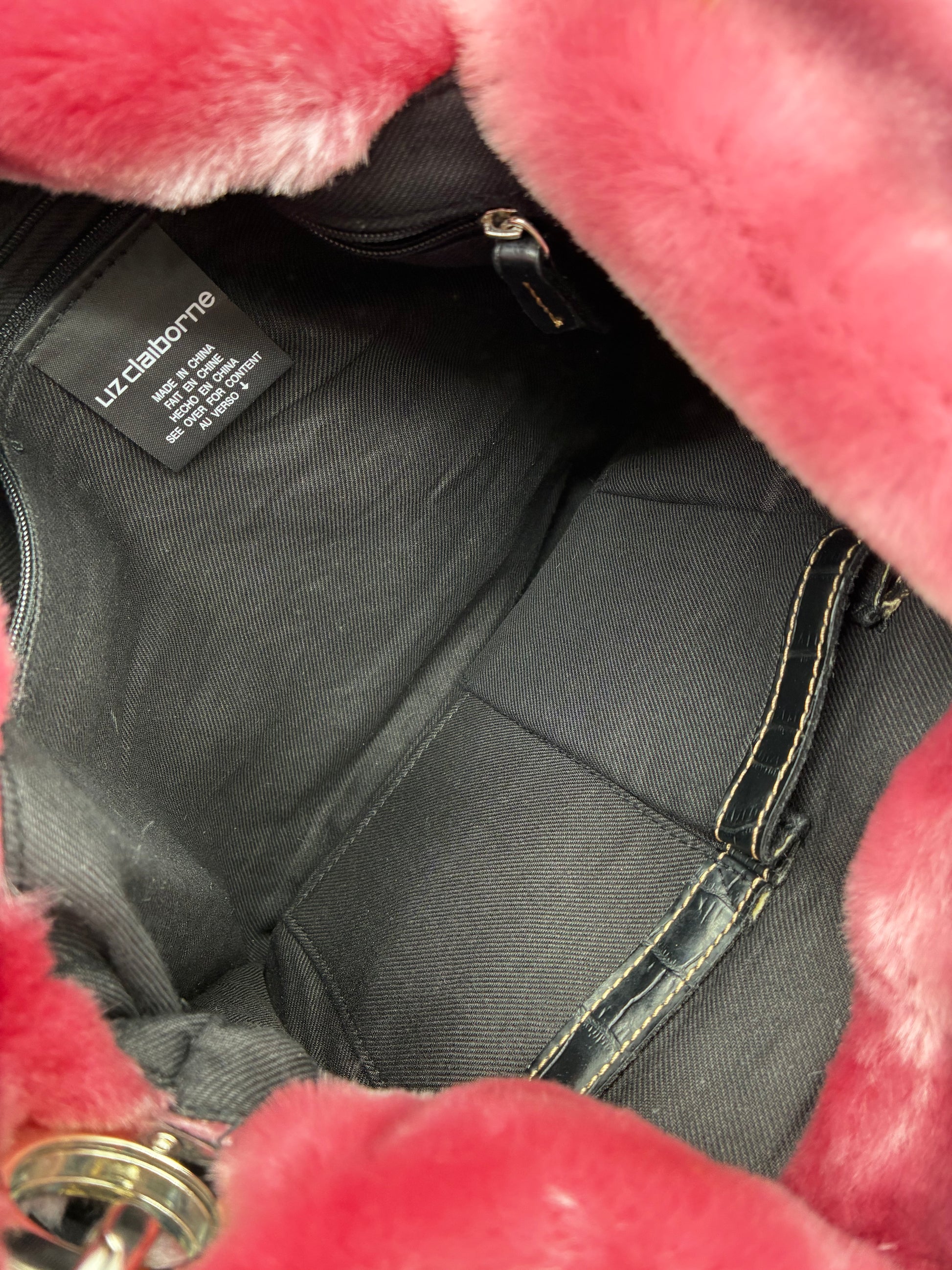 Faux Fur Trim Handbag by Liz Claiborne