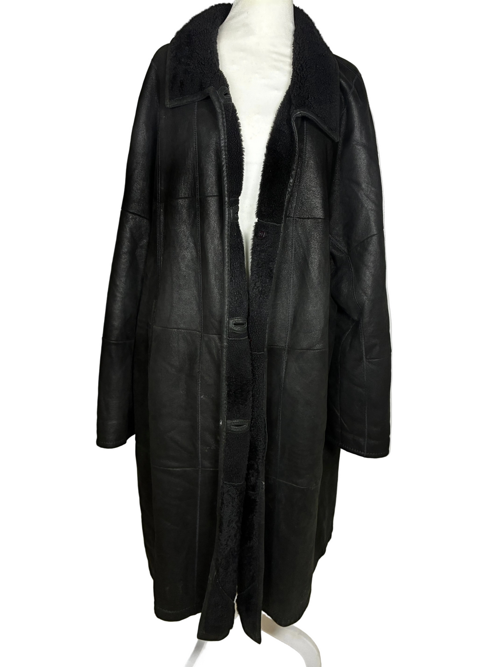 Vintage Shearling Leather Coat