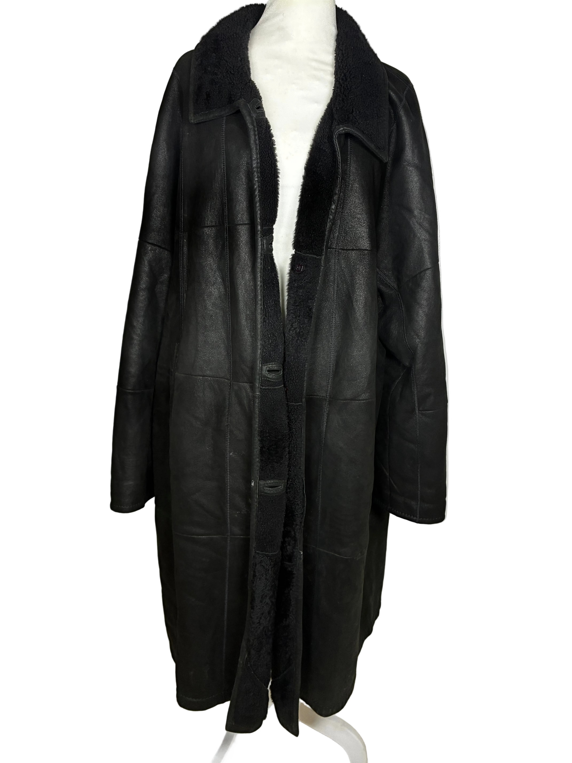 Vintage Shearling Leather Coat