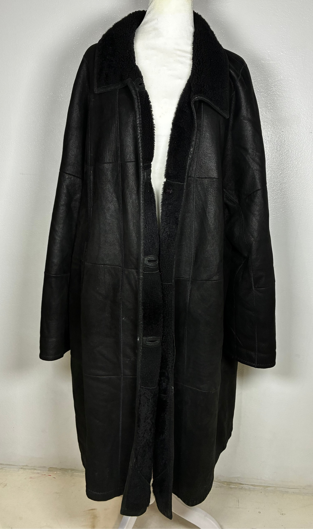 Vintage Shearling Leather Coat