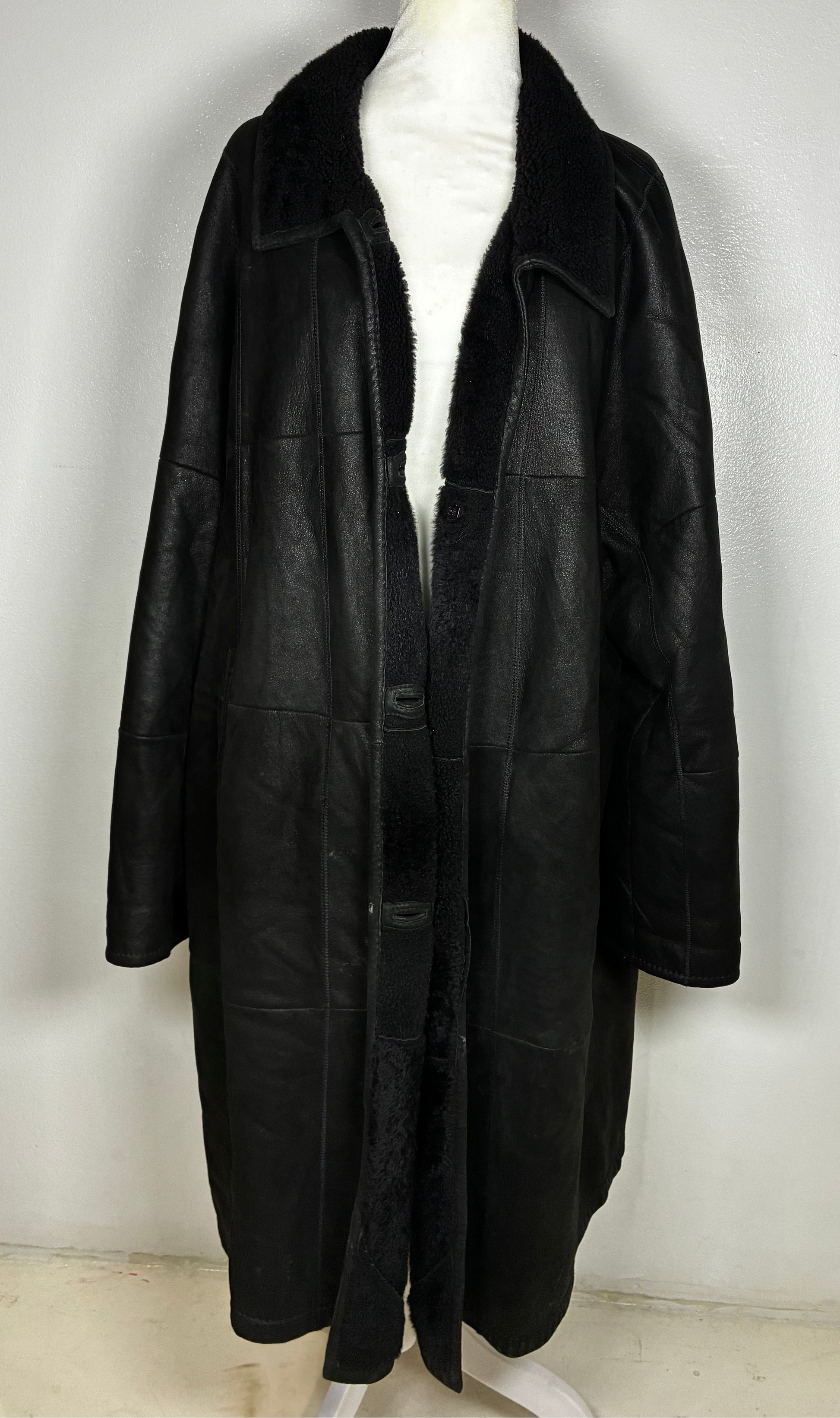 Vintage Shearling Leather Coat