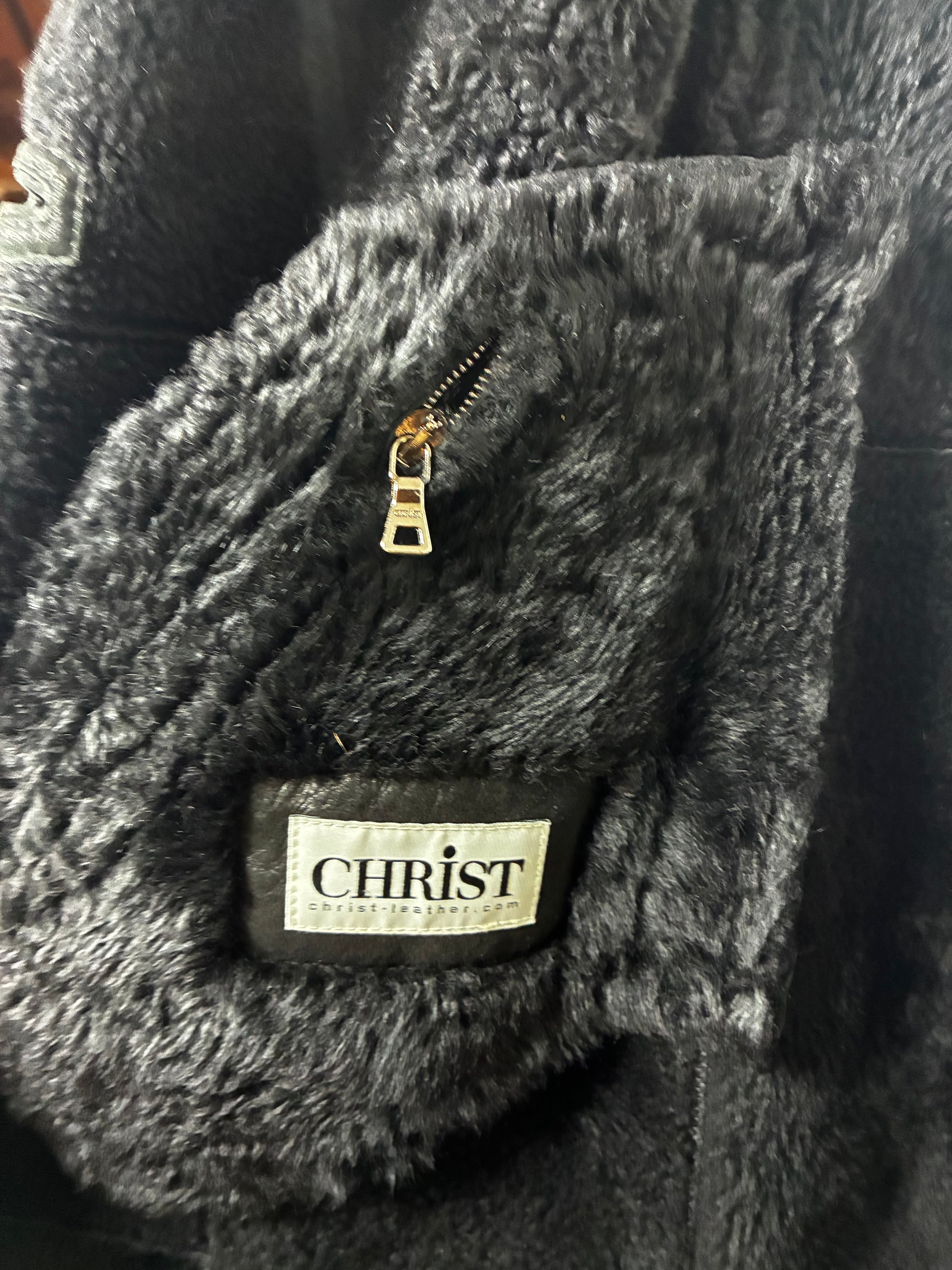 Vintage Shearling Leather Coat