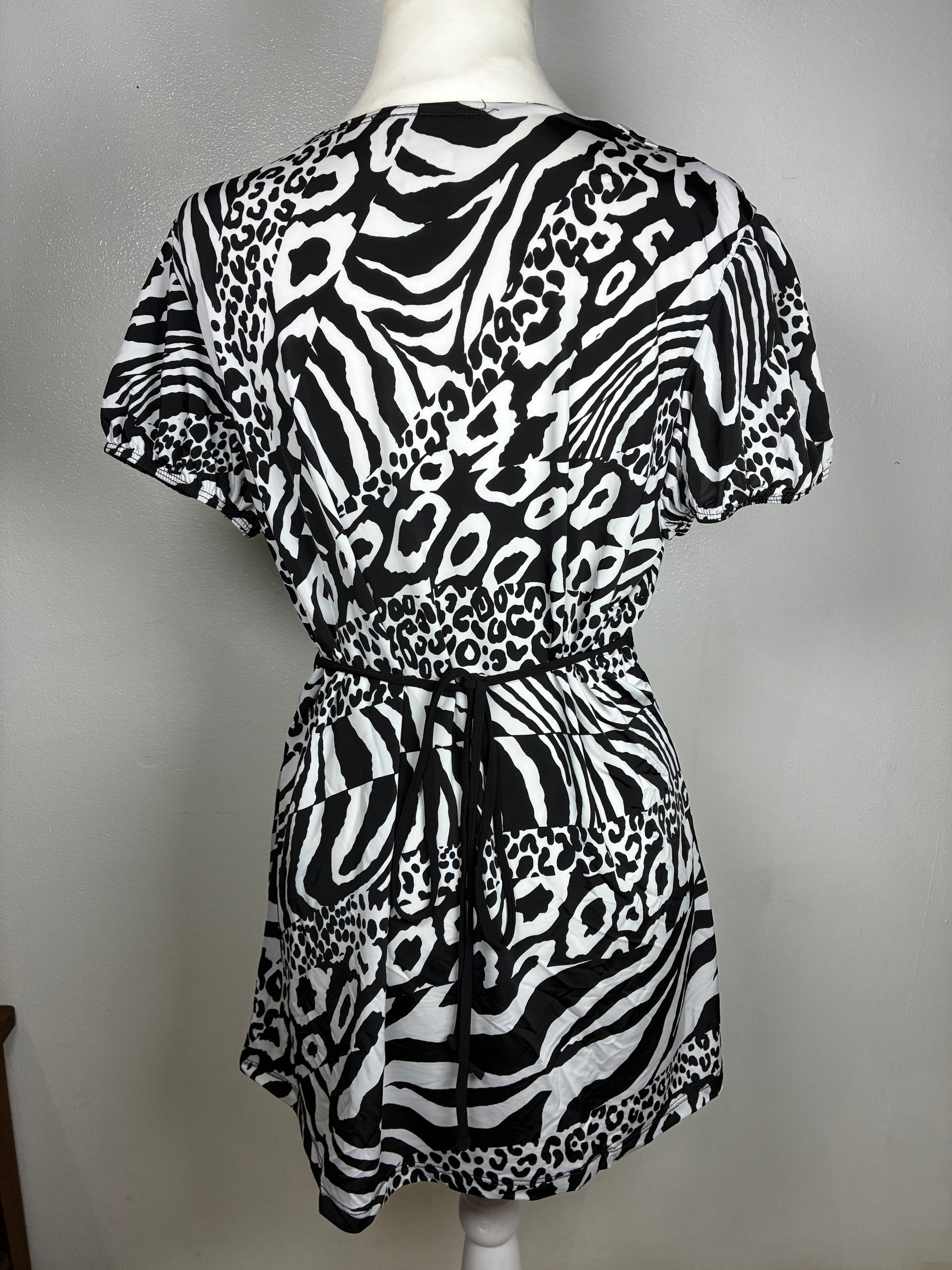 Y2K Animal Print Blouse by MKM Designs