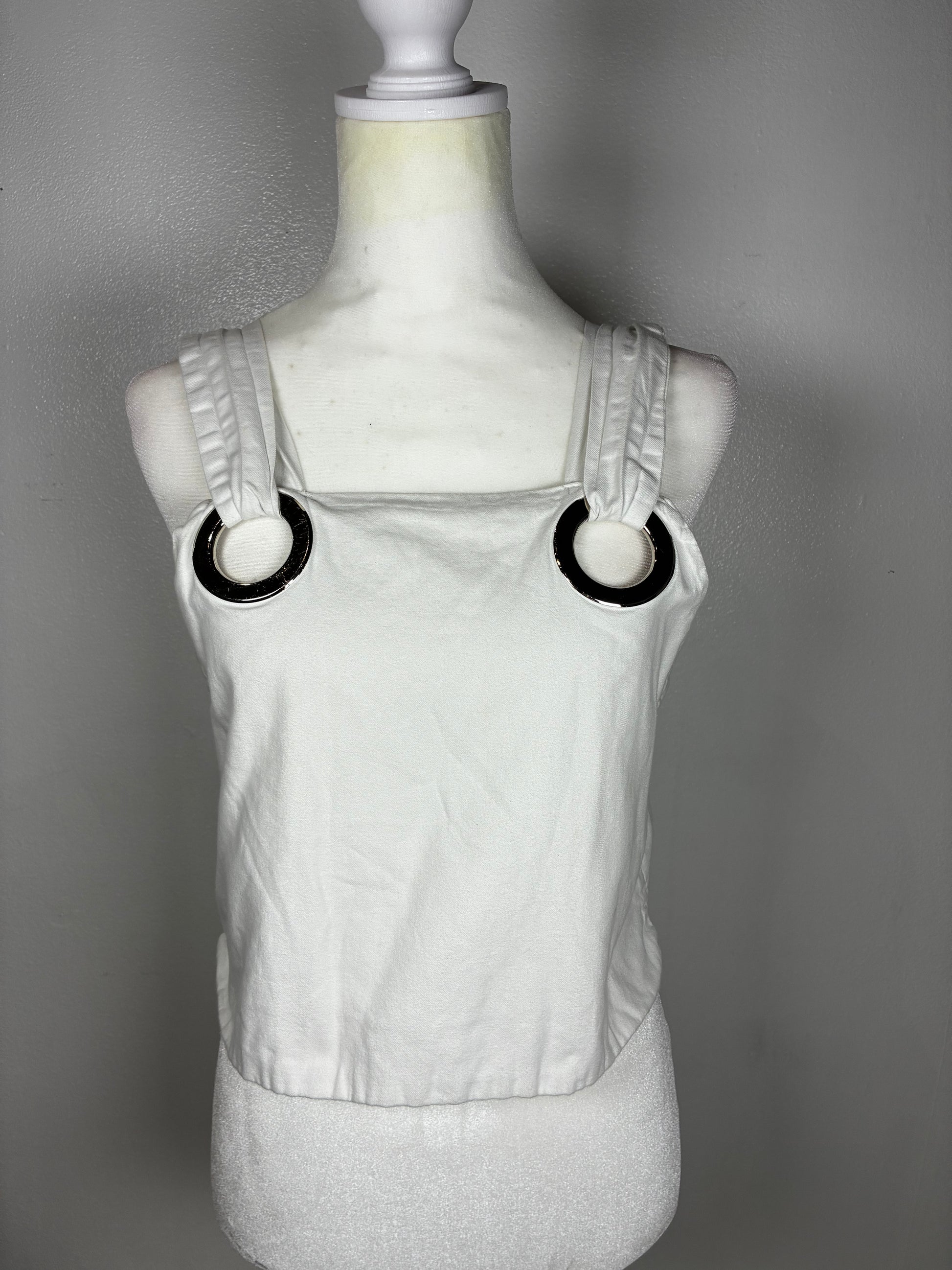 Silver Cropped Tank by IVIVI