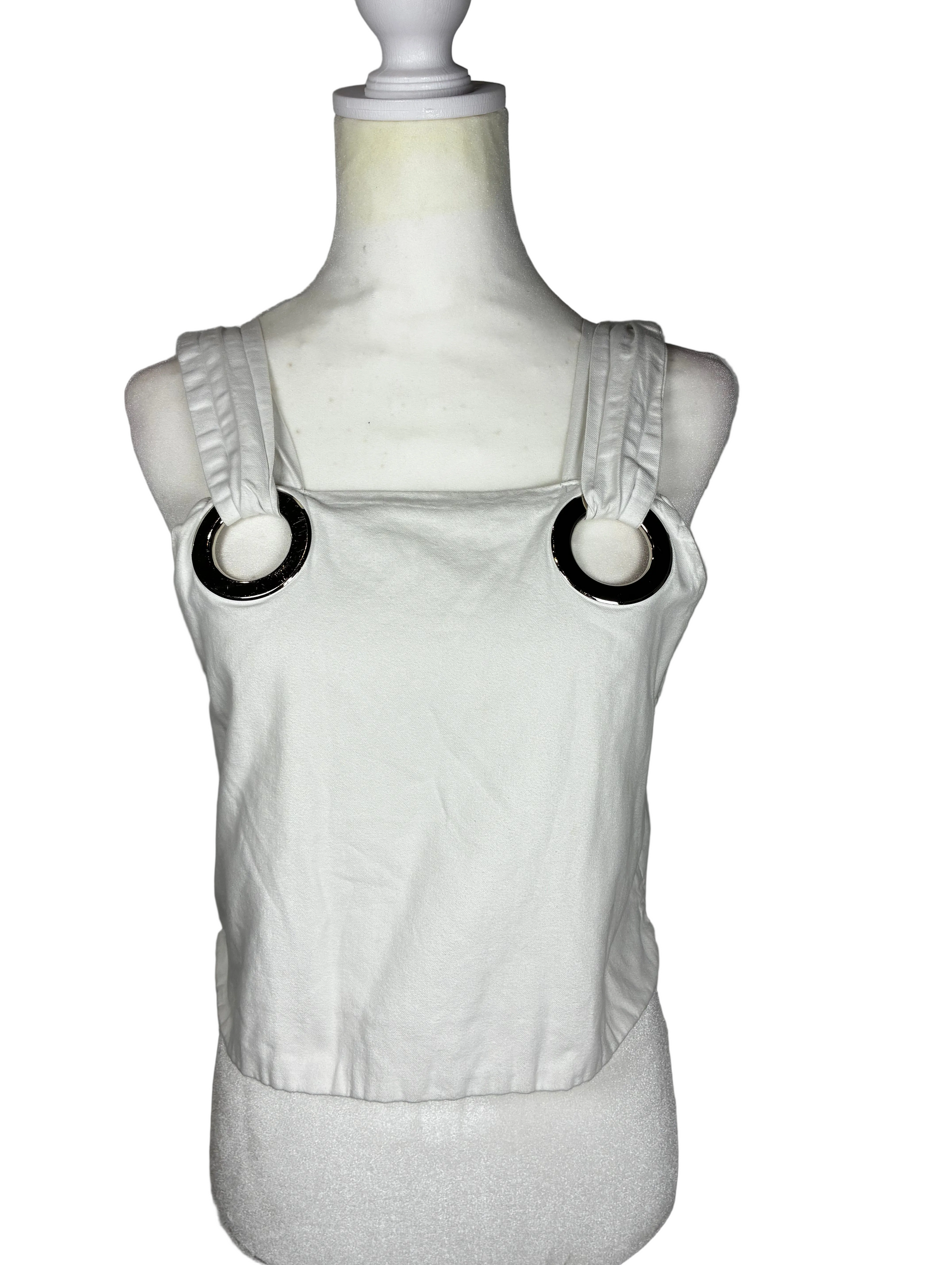 Silver Cropped Tank by IVIVI