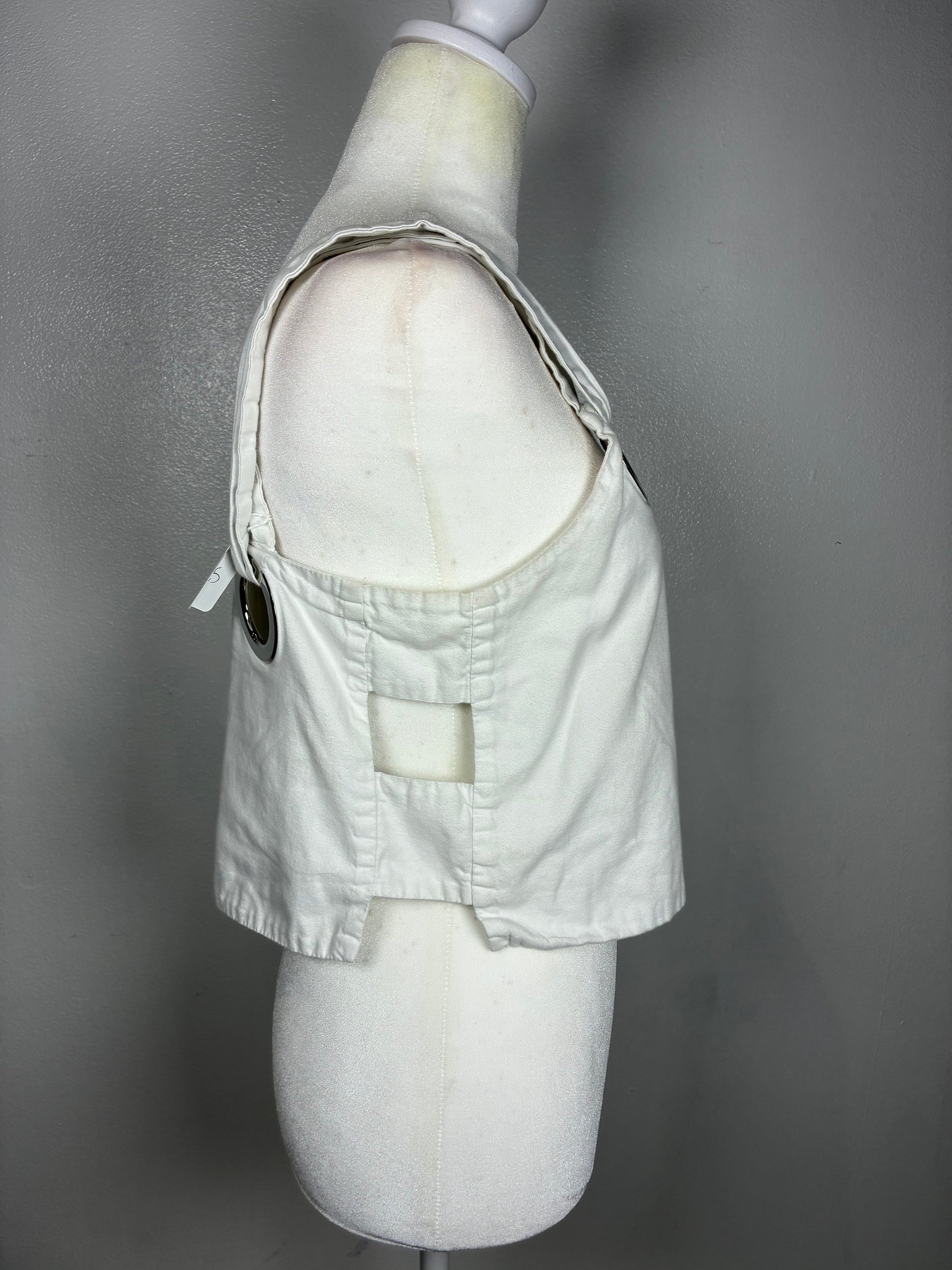 Silver Cropped Tank by IVIVI