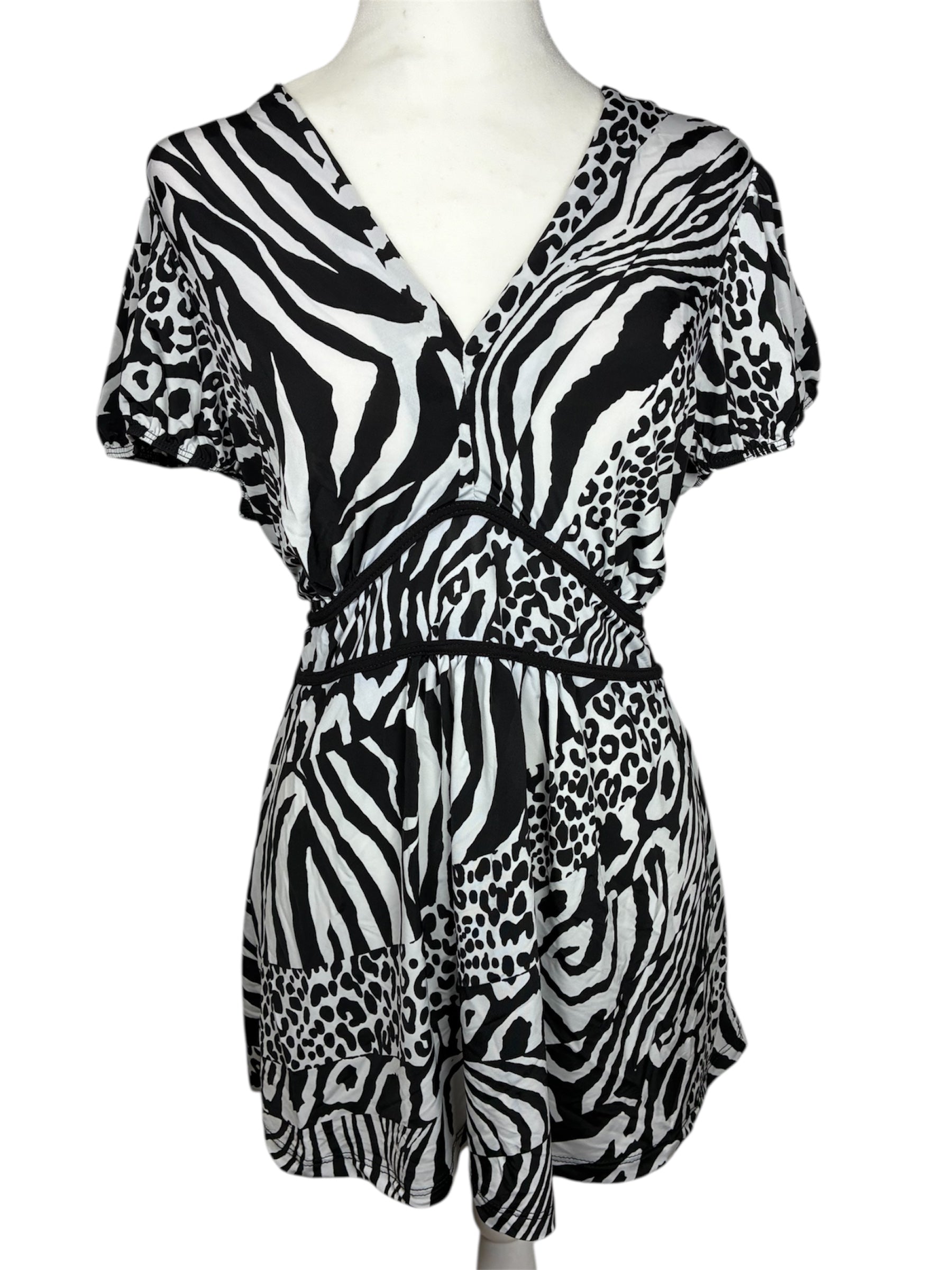 Y2K Animal Print Blouse by MKM Designs