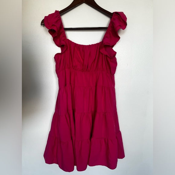 Endless Rose Ruffled Sweetheart Flounced Mini Dress