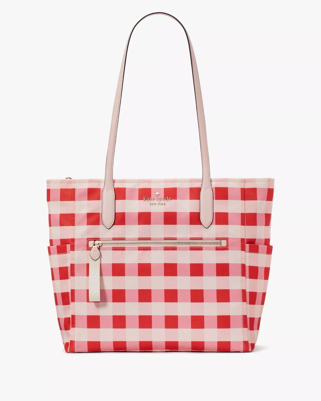 NWT Kate Spade Chelsea Gingham Medium Satchel Pink