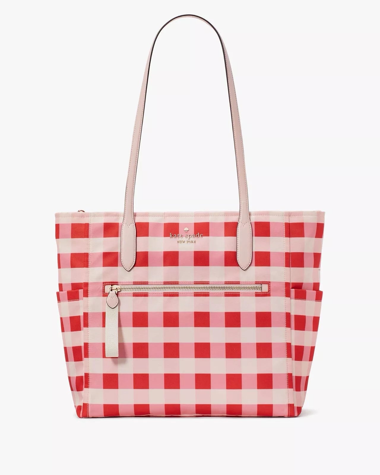 NWT Kate Spade Chelsea Gingham Medium Satchel Pink