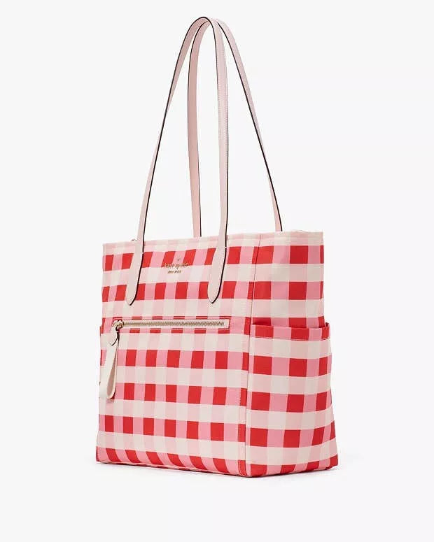 NWT Kate Spade Chelsea Gingham Medium Satchel Pink